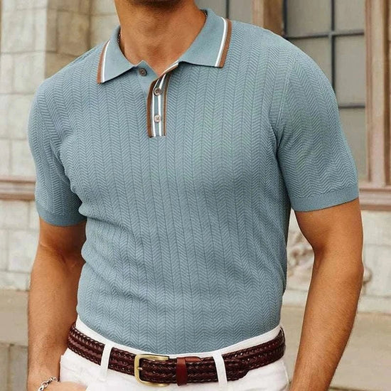 Regular-fit summer knit polo shirt