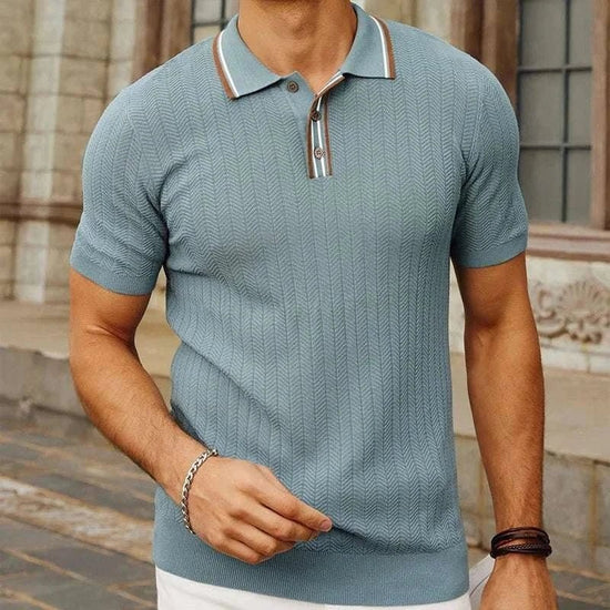 Regular-fit summer knit polo shirt
