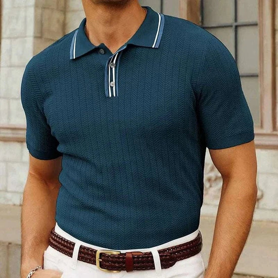 Regular-fit summer knit polo shirt