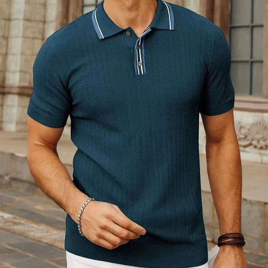 Regular-fit summer knit polo shirt