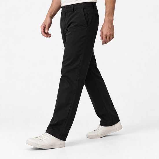 Relaxed cotton stretch twill chinos