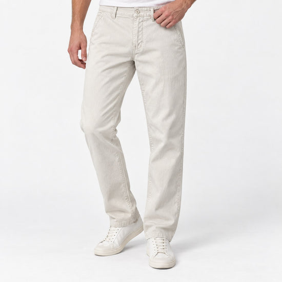 Relaxed cotton stretch twill chinos