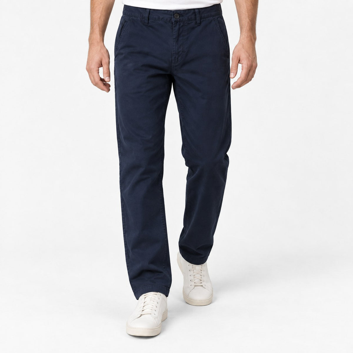 Relaxed cotton stretch twill chinos
