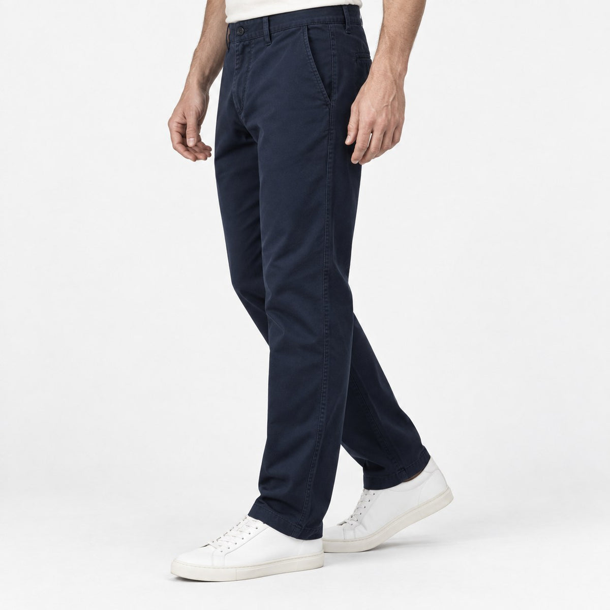 Relaxed cotton stretch twill chinos