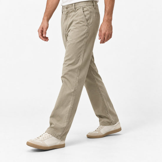 Relaxed cotton stretch twill chinos