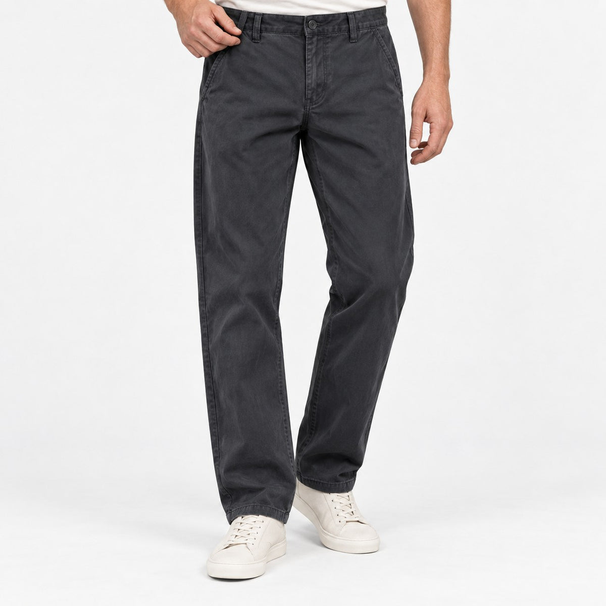 Relaxed cotton stretch twill chinos