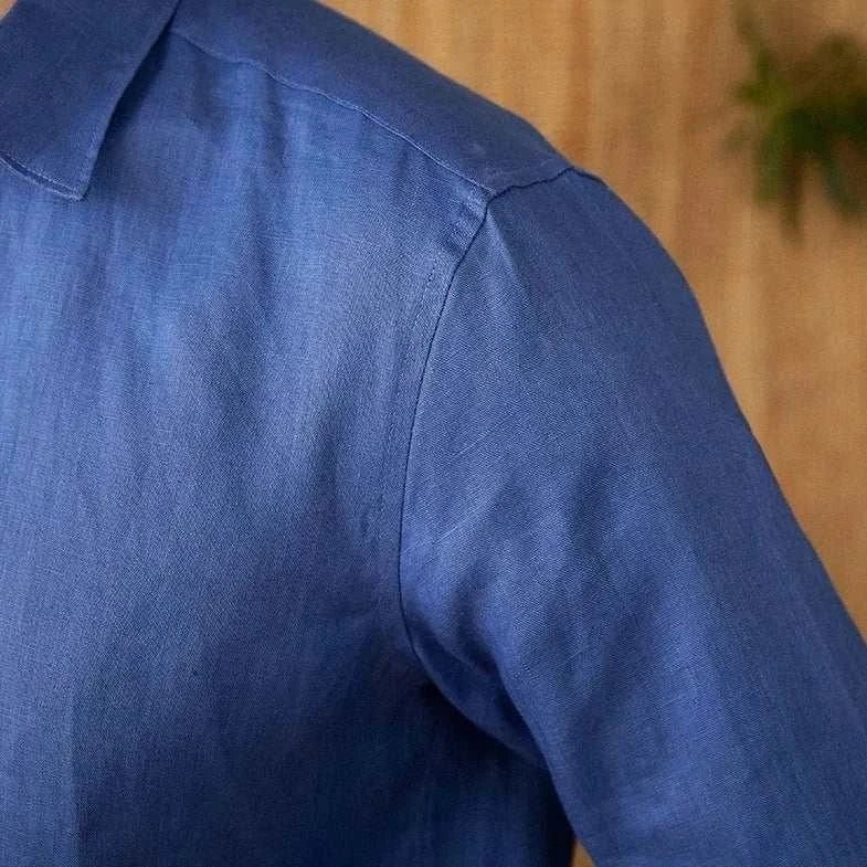 Relaxed fit casual long sleeve shirt linen