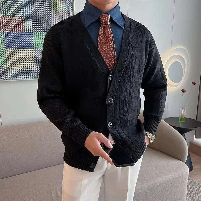Retro v-shape winter cardigan