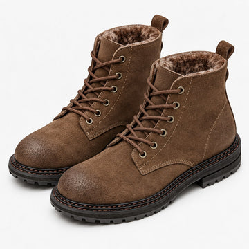 Rough suede lace up ankle boots