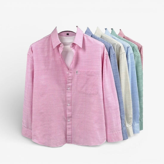 Santorini linen striped shirt