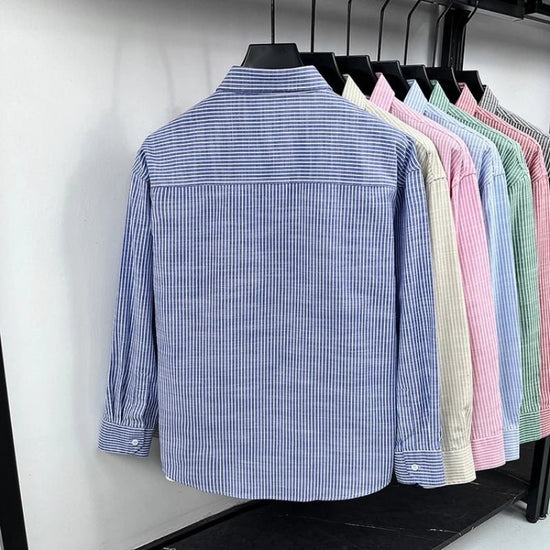 Santorini linen striped shirt