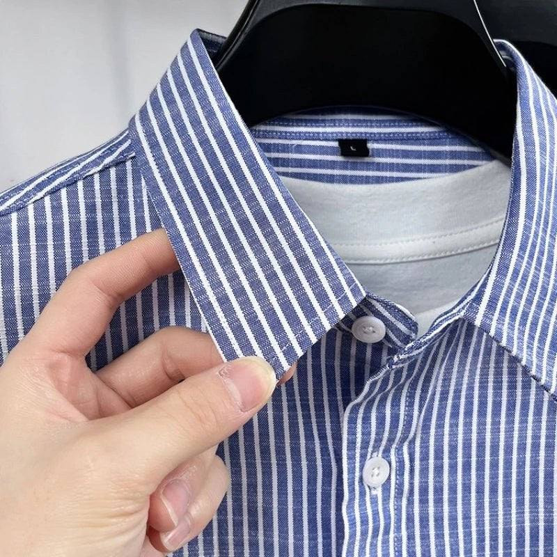 Santorini linen striped shirt