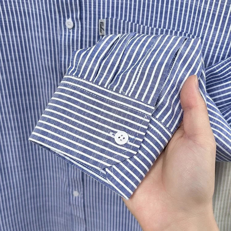 Santorini linen striped shirt