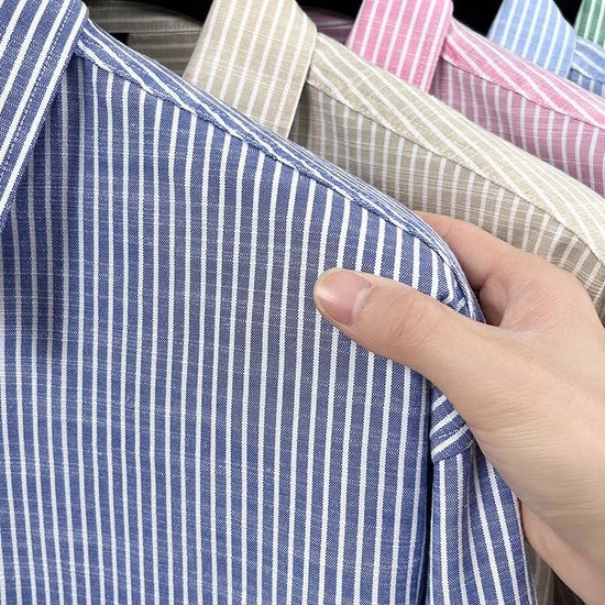 Santorini linen striped shirt