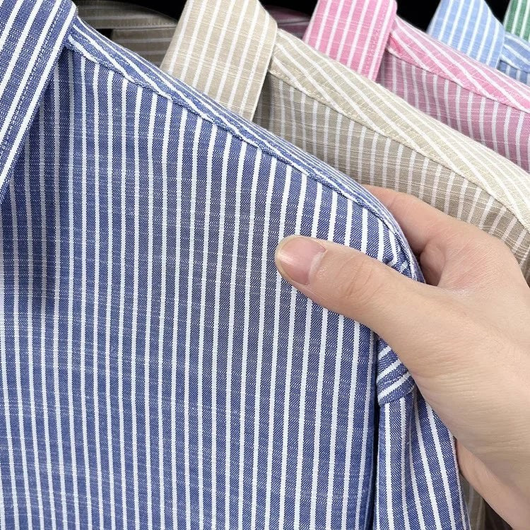 Santorini linen striped shirt