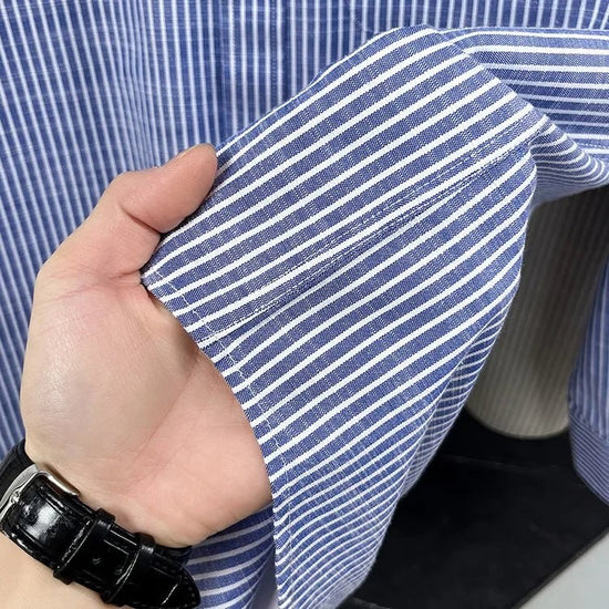 Santorini linen striped shirt