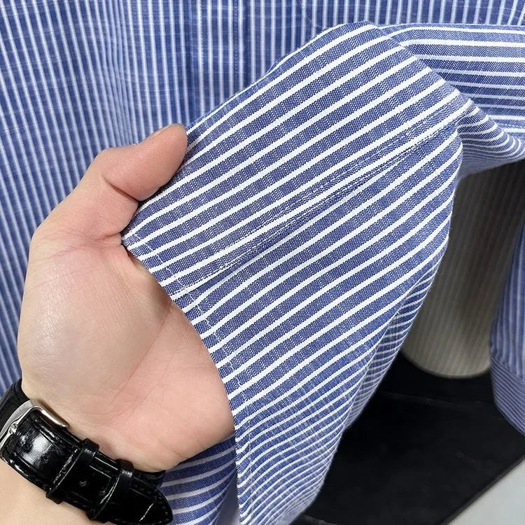 Santorini linen striped shirt
