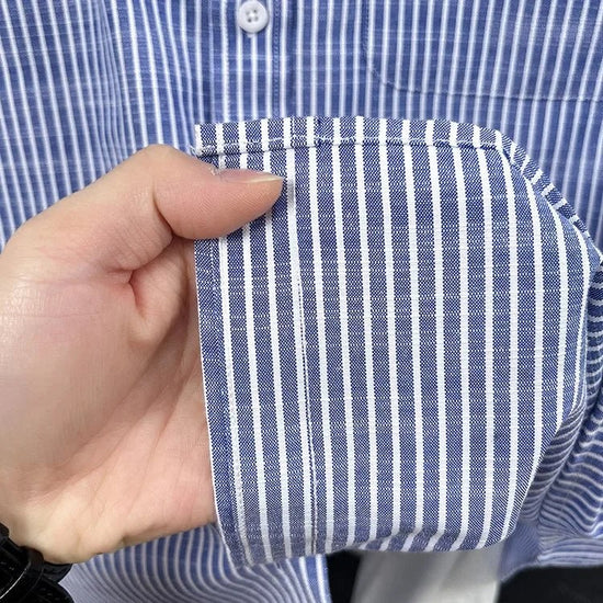 Santorini linen striped shirt