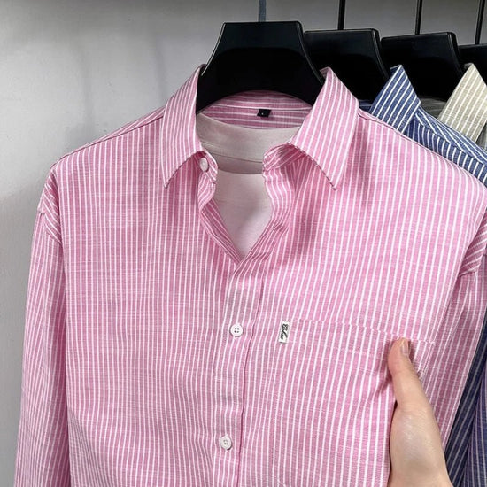 Santorini linen striped shirt