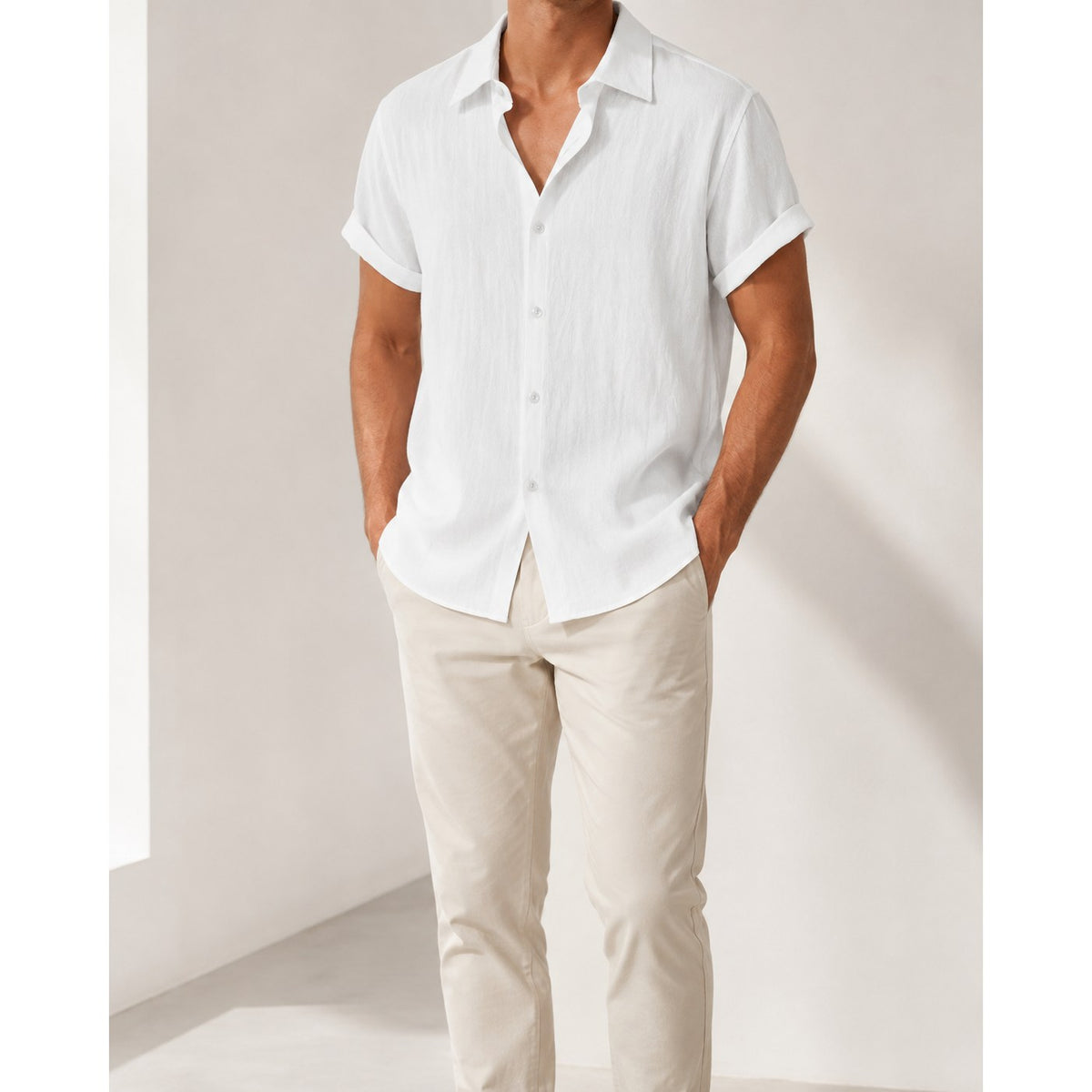 Short-sleeved cotton summer golf t-shirt