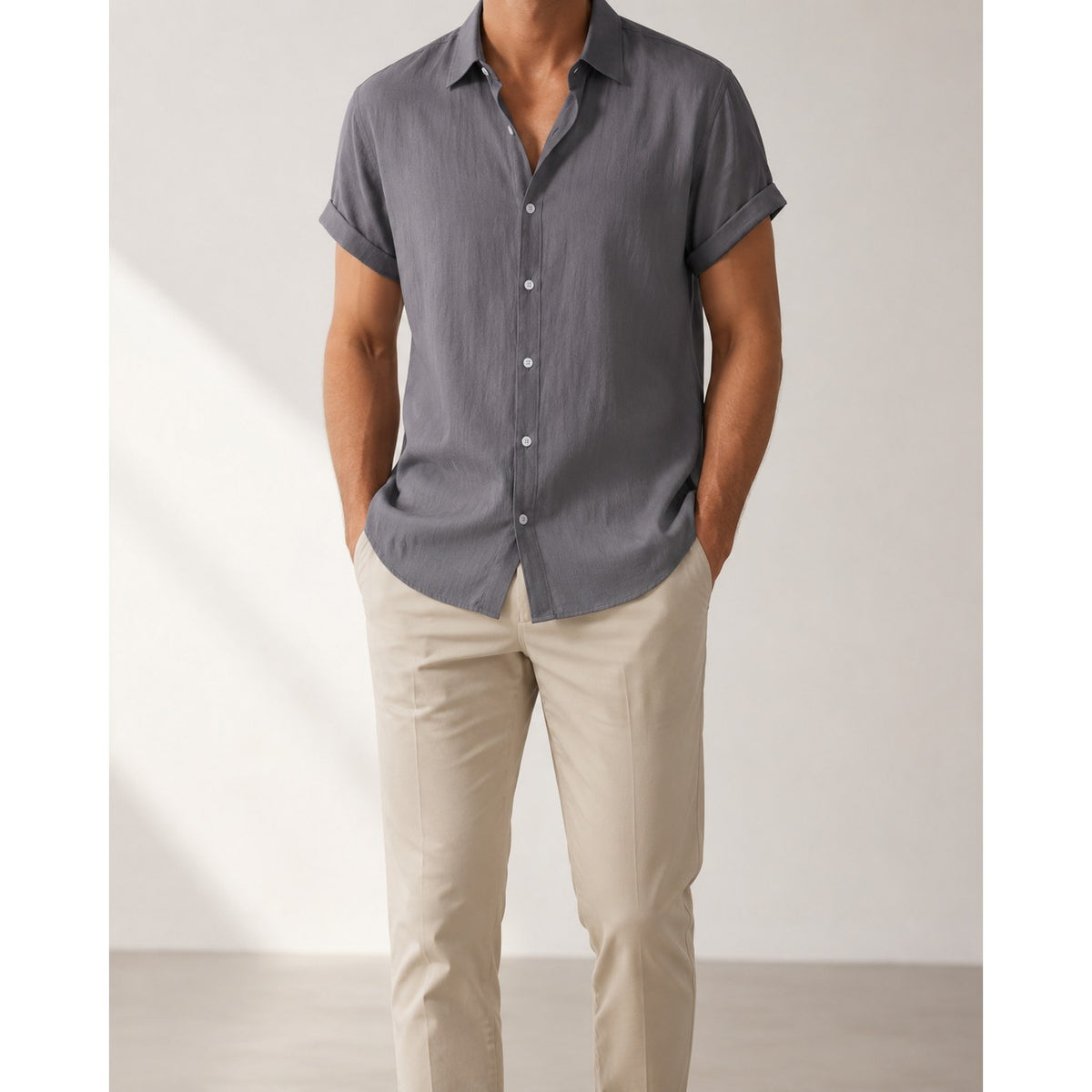 Short-sleeved cotton summer golf t-shirt