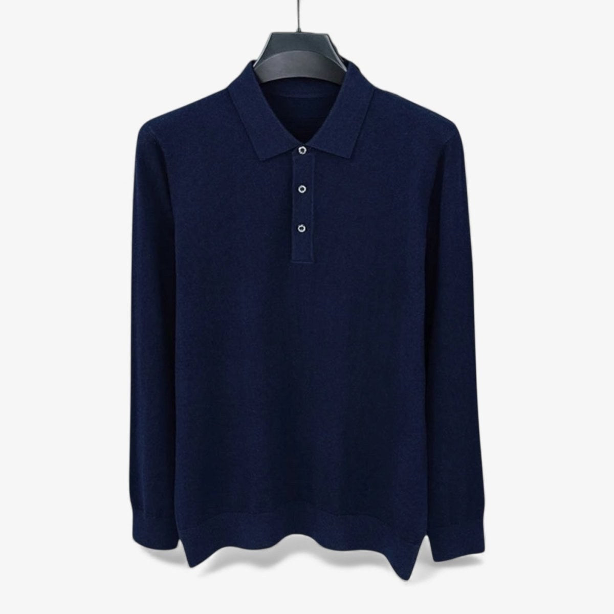 Silk-wool cashmere polo sweater