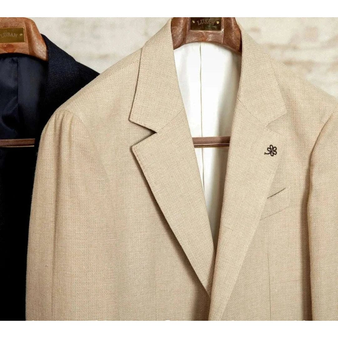 Slim fit cotton-linen blend jacket