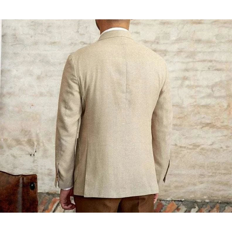 Slim fit cotton-linen blend jacket