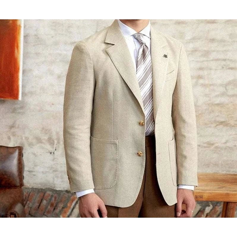 Slim fit cotton-linen blend jacket