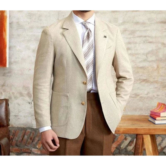 Slim fit cotton-linen blend jacket