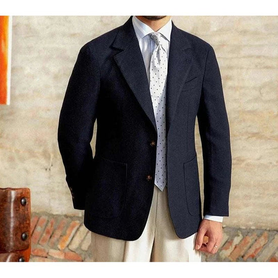 Slim fit cotton-linen blend jacket