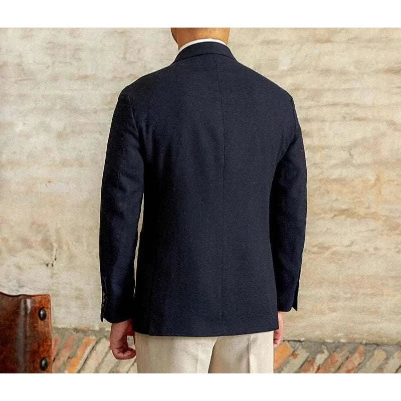 Slim fit cotton-linen blend jacket