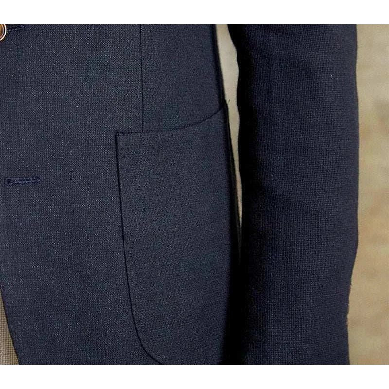 Slim fit cotton-linen blend jacket