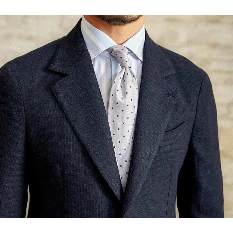 Slim fit cotton-linen blend jacket