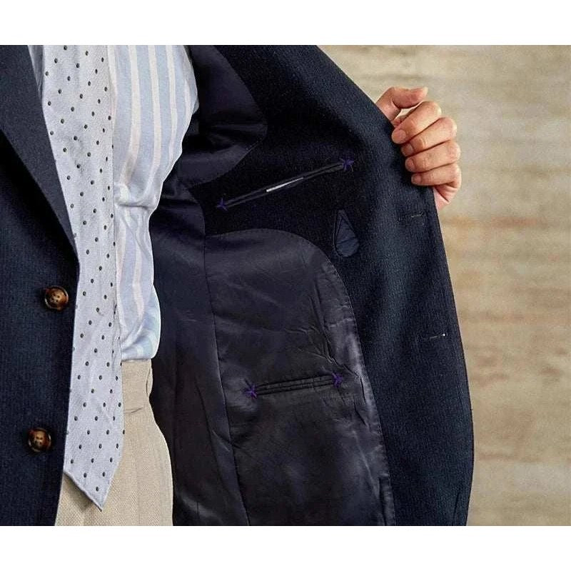 Slim fit cotton-linen blend jacket