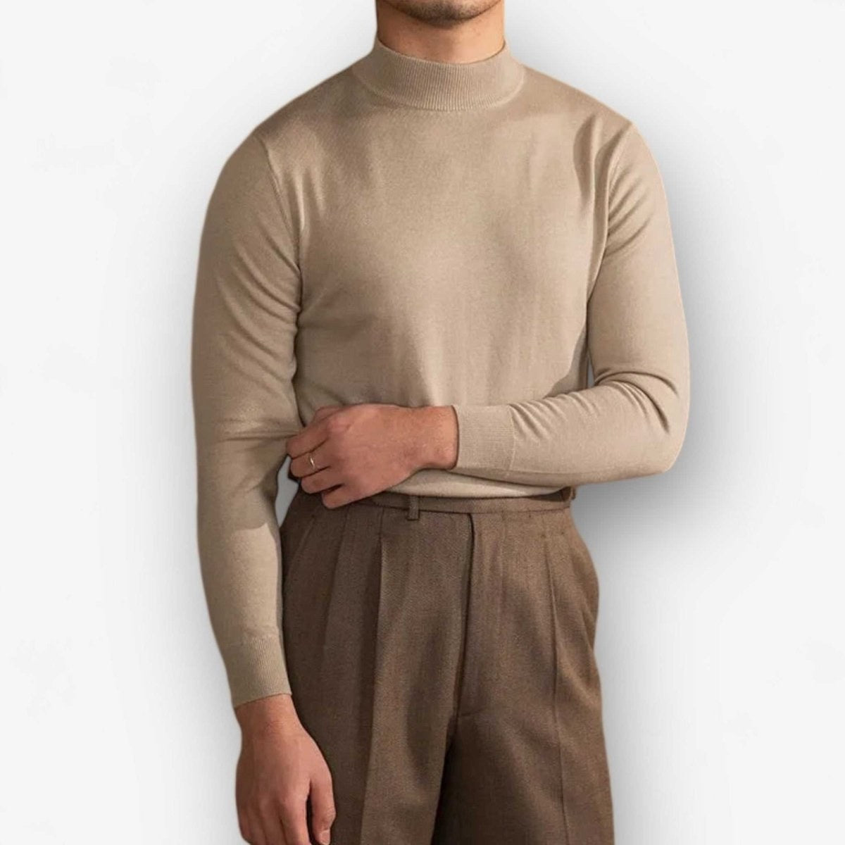 Slim fit half-turtleneck sweater