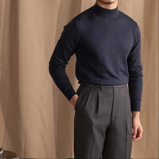 Slim fit half-turtleneck sweater