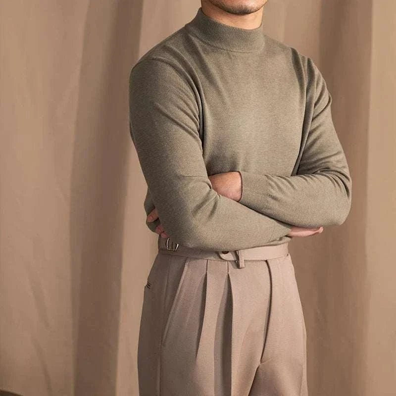 Slim fit half-turtleneck sweater