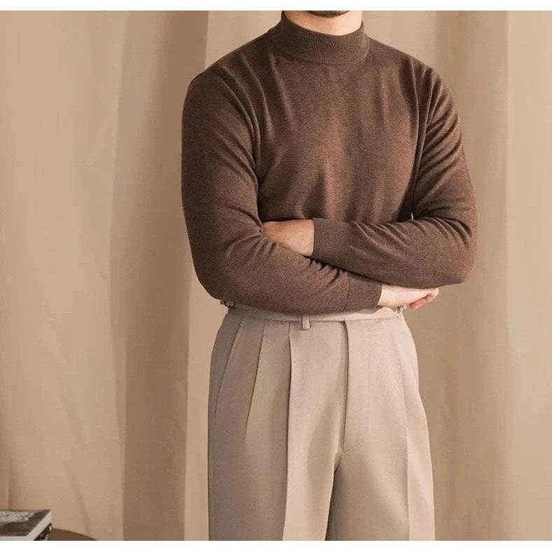 Slim fit half-turtleneck sweater