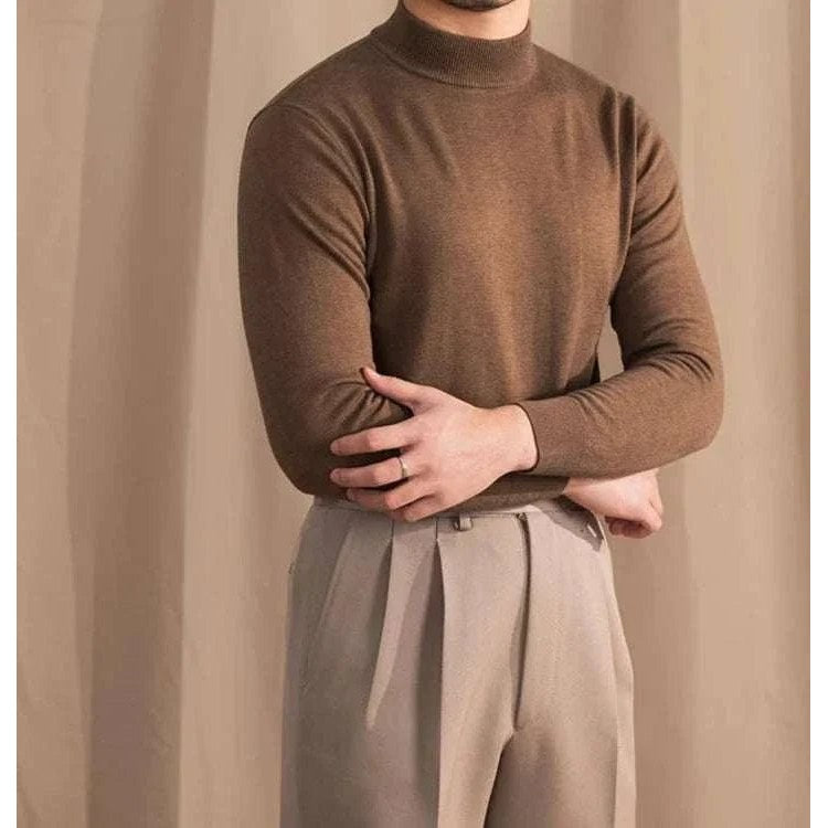 Slim fit half-turtleneck sweater