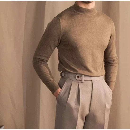 Slim fit half-turtleneck sweater