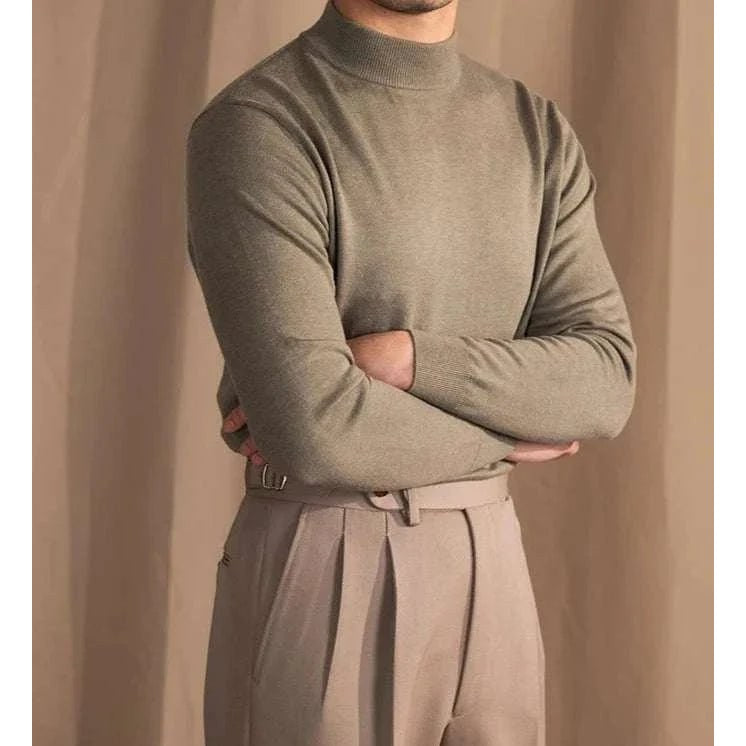 Slim fit half-turtleneck sweater