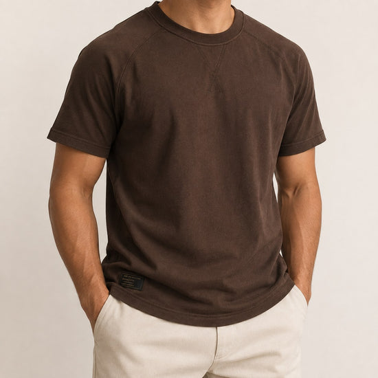 Solid american retro heavy cotton t-shirt