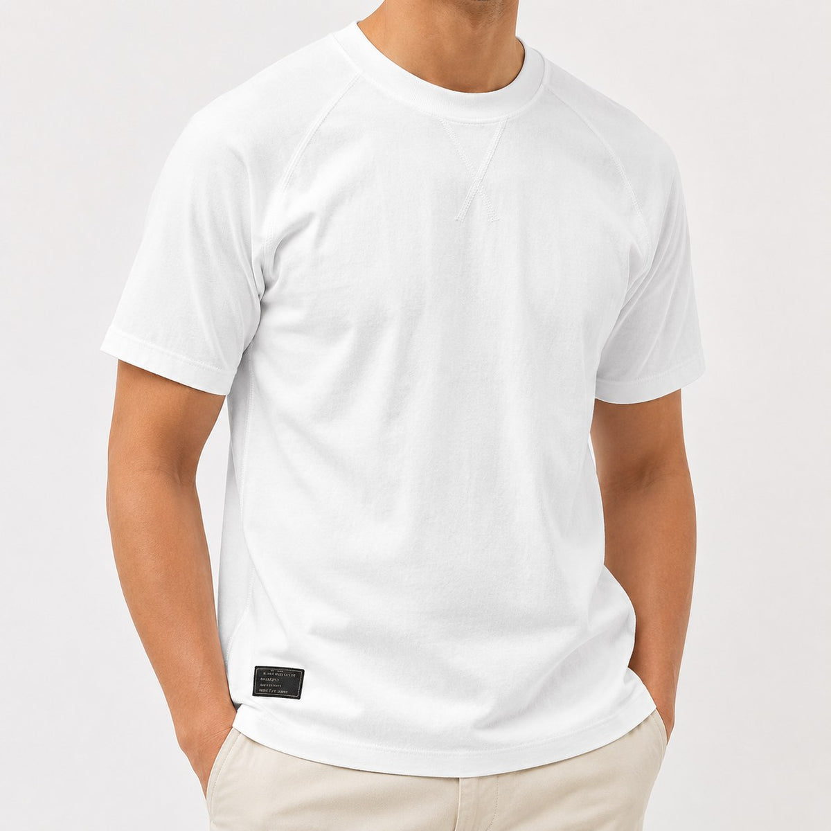 Solid american retro heavy cotton t-shirt