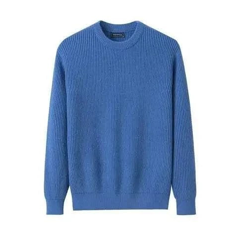 Solid round neck knit sweater