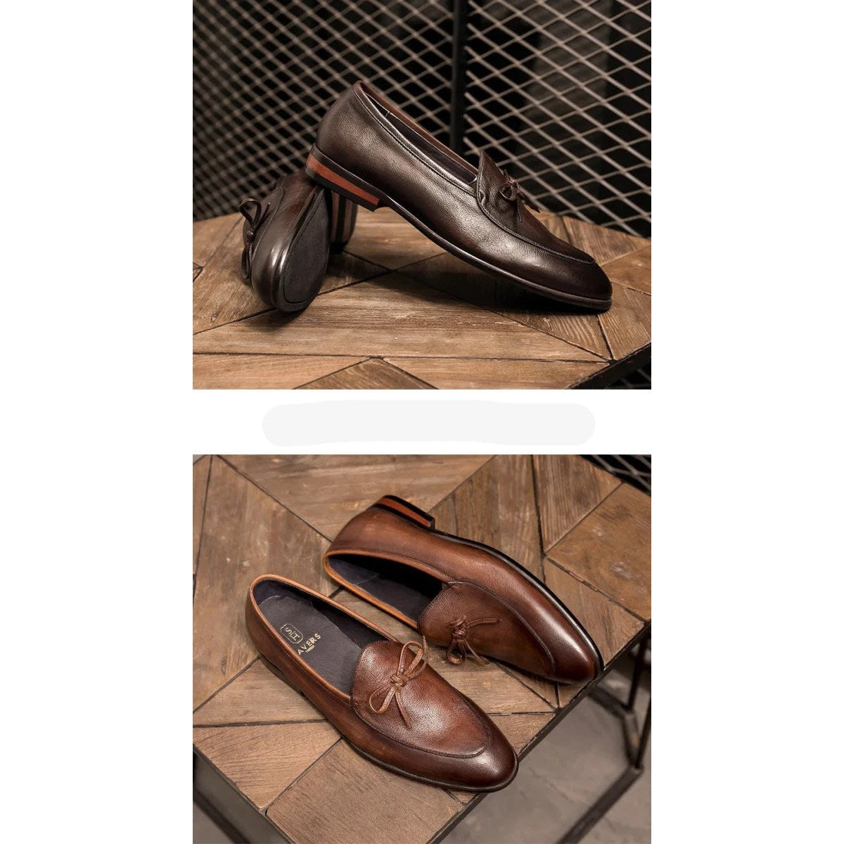 Square-toe bow loafer