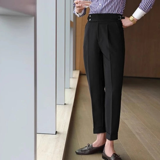 Straight business high-waist trousers