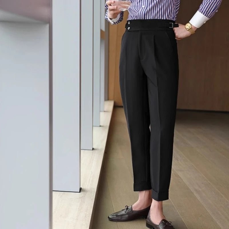 Straight business high-waist trousers
