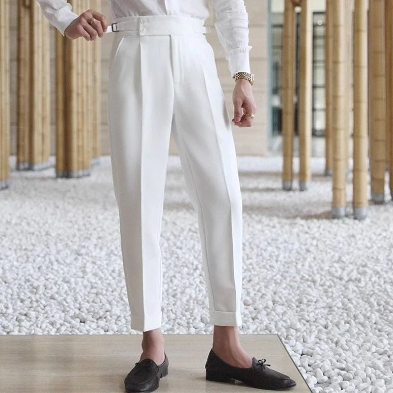 Straight business high-waist trousers