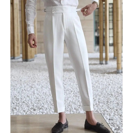 Straight business high-waist trousers